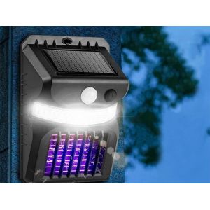 Lampe solaire &agrave; d&eacute;tecteur de mouvement et anti-moustiques UV pour usage ext&eacute;rieur - Neuf