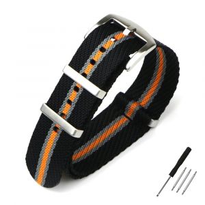 Bracelet De Montre En Nylon 20mm 22mm Bracelet De Montre &Agrave; Rayures Bracelet De Montre De Remplacement Accessoires De Bracelet Militaire Pour Bracelets De Montre T-Udor.Black Grey Orange 1.20mm - Neuf