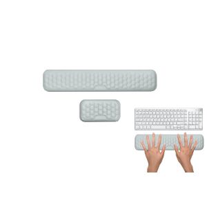 Repose-poignets pour clavier et souris - Coussinet de soutien en mousse &agrave; m&eacute;moire de forme - Gris - Neuf