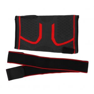Genouilleres De Compression Respirantes Pour Le Sport, Genouilleres De Fitness, Soulagement De La Douleur, Noir (Rayures Rouges), Xl - Neuf