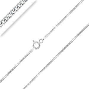 Kal-- Collier - Chaîne Argent 925/1000 - Maille Gourmette - Finition Rhodié - Largeur : 1.2 Mm - Neuf