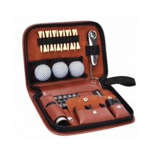 Ensemble D'accessoires De Golf Haut De Gamme Dans Un &Eacute;tui En Cuir De Luxe - Cadeau Parfait Pour Les Amateurs De Golf, Comprend Des Balles, Un T&eacute;l&eacute;m&egrave;tre, Des Tees Et Plus Encore ! - Neuf