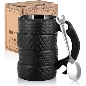 Chenquansarl-Tassecafaveccuillre450mlgrandetassecafavecanse3dcadeaupourhommecadeauartisanaltyretasse - Neuf