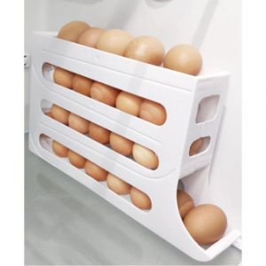 Niveau 4 Blancs d'Oeufs support pour Réfrigérateur, Automatique Oeuf Distributeur, en Roulant Plateau d'Oeuf, 30 de Stockage des ?ufs, d'Économiser de l'Espace Egg Roll Conteneurs pour Réfrigérateur - Neuf
