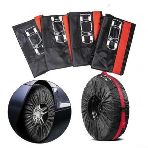Afin De Prot&eacute;ger Efficacement Vos Pneus De Rechange 4 Pack Housse De Sacs Pour Tous Les V&eacute;hicules (L Ceinture Rouge) - Neuf