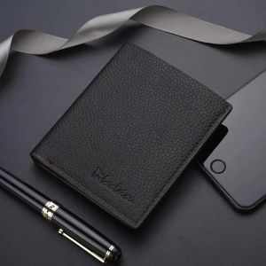 HUED-Hommes court sac &agrave; main litchi imprimer anglais style d&eacute;contract&eacute; fermeture &eacute;clair carte de cr&eacute;dit portefeuille-003-1 Dark brown - Neuf