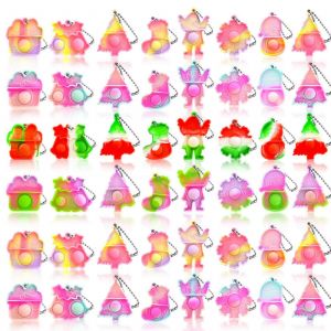 No&euml;l Charges De Stockage Pour Les Enfants, Mini Pop Fidget Jouet Trousseaux De Cl&eacute;s, 48 Pcs, F&ecirc;te De No&euml;l, Sac De Charges, Des Couleurs Al&eacute;atoires - Neuf