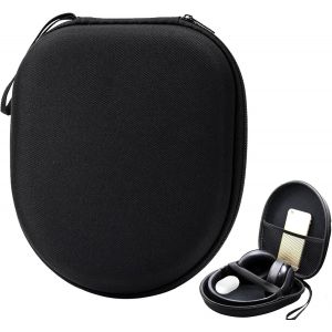 Housse Casque Audio, Pochette pour Casque 21 x 18,5 cm,Universel, Valise de Rangement, Valise, &Eacute;tui de Protection, Poche Int&eacute;rieure, Facile &agrave; Transporter, Protection des Accessoires -Noir - Neuf