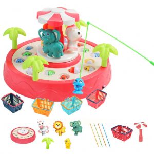 Jeux De Peche Pour Enfants, Jouet D'attrape-Poisson, Planche Rotative Electrique, Jouets Educatifs Prescolaires, Cadeaux D'anniversaire Pour Enfants Garcons Filles - Neuf