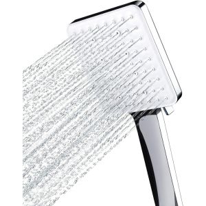 Tête de douche, Grand Carré de Douche de Tête avec Une Part de Contrôle, pomme de Douche Haute Pression avec 6 Modes de Douche, Chrome - Neuf