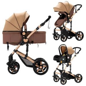 Poussette Magic Zc Poussette 3 En 1 Poussette Pour Nouveau-Né Pliage En Un Clic Hamac Réversible Pliage En Un Clic Frein À Pied Kaki - Neuf