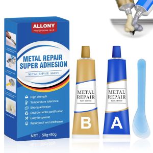 MEVRONISSHOP-ALLONY Colle Forte Metaux, Colle pour le Metal, Soudure a Froid, Colle bi Composant, R&eacute;sistant aux Hautes Temp&eacute;ratures, Colle &agrave; Souder Utilis&eacute;e pour R&eacute;parer Divers D&eacute;fauts de Coul&eacute;e - 10 - Neuf