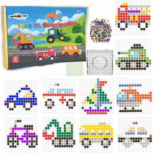 Kalanka-Lot De 1000 Perles À Repasser Maxi Xl De 10 Mm, 1 Plaque De Stylo Maxi, 1000 Perles À Repasser Colorées, 10 Modèles En Papier, 1 Papier À Repasser - Neuf