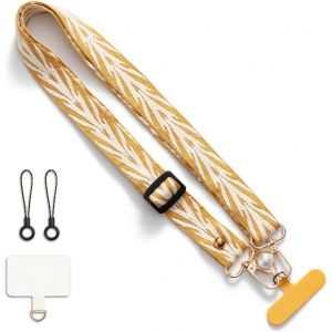 Mdy-Lanyard Jaune Universel Téléphone Portable Chaîne Ceinture De Téléphone Portable Pour Bandoulière Suspendue Cordon Téléphone Portable Chaîne Perle - Neuf