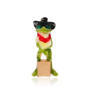 Broche Grenouille En Cristal, Broche Fleur Vintage En Diamant, Broches De Luxe Simples Et Élégantes, Bijoux De Tempérament De Bureau, Cadeau Pour Dame - Neuf