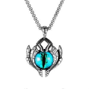 Station Indépendante Vente Chaude Bijoux Européen Et Américain Rétro Hip Hop Design Oeil Du Diable En Acier Inoxydable Mode Pour Hommes Collier En Acier Titane - Neuf