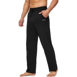 Pantalons De Jogging Pour Hommes Pantalons D&eacute;contract&eacute;s De Yoga En Coton Pantalons De Surv&ecirc;tement Respirants Pantalons D'entra&icirc;nement &Agrave; Fond Ouvert Avec Poche - Neuf