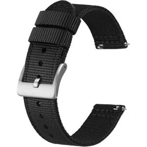 Nylon Military Watch Straps Mens Quick Release Brushed Buckle Band Width 18mm 19mm 20mm 22mm.[U822] - Neuf