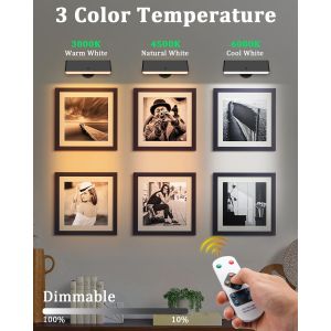 Lot De 2 Appliques Murales D'intérieur Sans Fil - Sans Pr Électrique - Pour Chambre À Coucher - Magnétique - Sans Électricité - Rotation À 360° - Avec Télécommande - Neuf
