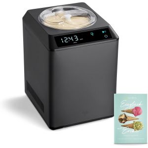 lbgwp60-Springlane Sorbetière & Yaourtière Erika 2,5 L Avec Compresseur Auto-Refroidissant 250 W, Sorbetière En Acier Inoxydable (Noir Avec Réservoir À Glace, 2,5 L) - Neuf