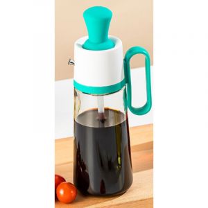 Bouteille D'huile Spencer (Verte) Avec Brosse À Gril 2 En 1, Bouteille Distributrice D'huile D'olive En Verre Pour Cuisine, Cuisson, Barbecue, Friteuse À Air Et Poêle À Brosse À Huile - Neuf