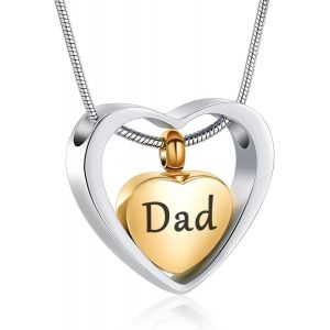 Trahoo-Pendentif Crémation C?ur En Forme De C?ur - Collier Pour Cendres - Bijou Urne Pour Cendres - Pour Femmes Et Hommes - Neuf
