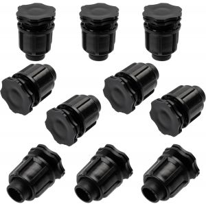 - C48694 - Lot de 10 Bouchons/Capuchons de Fermeture pour Tuyau d'arrosage Ø 16mm (Tuyau Plat) - Bouchon obturateur pour système d'irrigation Goutte à Goutte - Neuf