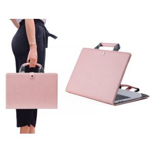 &Eacute;tui en cuir PU rose pour MacBook Pro 13.3 - Housse de protection avec fermeture magn&eacute;tique et poign&eacute;e - Neuf
