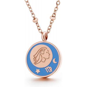 Kal-Or Rose Collier Pendentif Zodiaque 12 Constellation Horoscope Signe Colliers Anniversaire Bijoux Cadeaux Pour Femmes Filles - Neuf