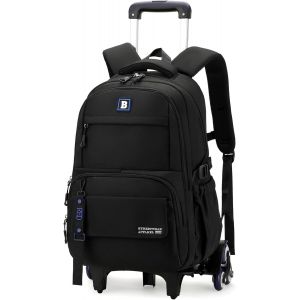 CHECARZHN--NO1-Sac À Dos À Roulettes Pour Enfants Adolescents, Sac Ecole College Pour Garçon Avec Chariot, 31 L Sac D'École Garçon Léger À La Mode, Cartable À Roulettes Pour Les 9-18 Ans - Neuf