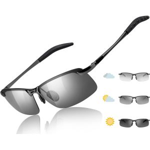 Lunettes De Soleil Photochromiques Pour Homme, Polaris&eacute;es, Protection Uv400, Lunettes De V&eacute;lo Et De Conduite[Z1301] - Neuf