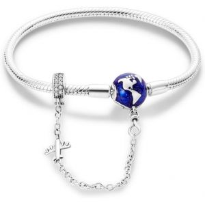 Trahoo-Bracelet Pour Femme En Argent Sterling 925 Avec Fermoir En Forme De C?ur Bracelet À Maillons Serpents Saint Valentin, Fête Des Mères, Anniversaire, Noël, Cadeau Pour Femme, Petite Amie Cmb062 - Neuf