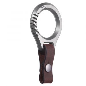 Porte-clés en alliage de titane Porte-clés multifonctionnel vintage en cuir de vachette pour homme EDC outdoor - Neuf