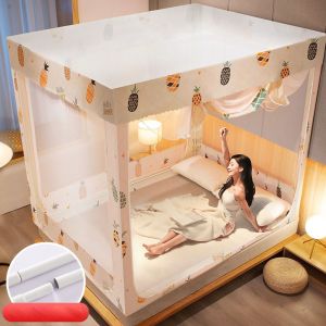 HJLIAN Rideaux de lit a baldaquin haute tenacite, respirants, haute densite, stables et doux pour la peau, pour chambre d'hotel, gaze d'ananas, lit de 1,5 metre (epaississement et vernis au four) - Neuf