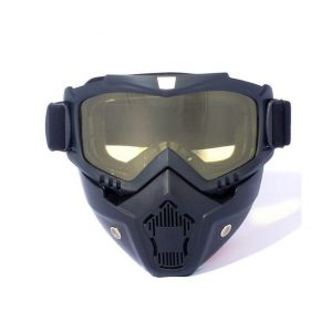 Masque Tactique Intégral Pour Paintball, Airsoft Et Moto - Lunettes Amovibles, Antibuée, Ajustement Réglable, Design Respirant - Neuf