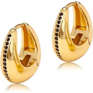 Kalhx-Petites Boucles D'oreilles Créoles En Plaqué Or 14 Carats-Petites Boucles D'oreilles Créoles En Forme De Goutte-Pour Femme,Fille Et Homme,Klein,Plaqué Or,Pas De Pierre - Neuf