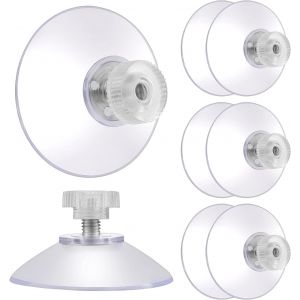 Lot De 8 Ventouses Transparentes De 40 Mm En Plastique Avec Vis En M&eacute;tal - Ventouse Forte Pour Fen&ecirc;tre,Mur,Porte,Verre,Suspension Quotidienne - Neuf