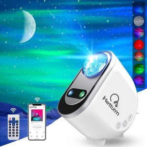 Projecteur Ciel Etoile, Projecteur Galaxie Veilleuse pour Enfants avec Haut-parleur Bluetooth,Lampe Projecteur LED Etoile pour Décoration Chambre,Cadeau,Vraie Lune - Neuf