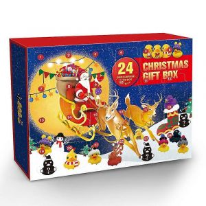 Calendrier de l'Avent 24 jours avec 24 cases, jouets canards en caoutchouc mignons, cadeau de No&euml;l pour enfants - Neuf