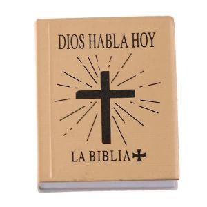 7x1 / 6 &Eacute;chelle Mini &Eacute;dition Espagnole Holy Bible Book Maison De Poup&eacute;e Miniature Or - Neuf