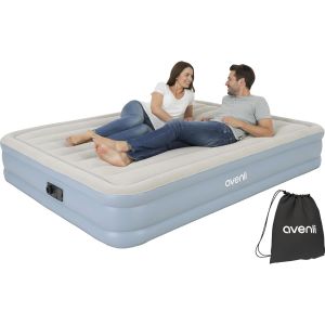 Ulteronixshop-Matelas Gonflable Lit Electrique autogonflant 2 Personnes 203x152x33cm Lit d'appoint avec Pompe int&eacute;gr&eacute;e Hauteur de Couchage Extra &eacute;lev&eacute;e Surface floqu&eacute;e pour Camping et Maison - Neuf