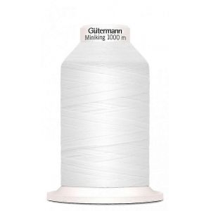 2024 G&uuml;termann Miniking Overlocker Thread 1000m 800 Blanc - Chaque - Neuf