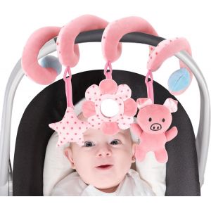 Kajgl-Jouets À Suspendre Pour Siège De Voiture,Berceau,Bébé,Jouets En Peluche En Spirale Pour Berceau,Poussette,Siège De Voiture (Cochon Rose) - Neuf