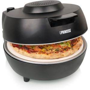 Four &agrave; pizza noir 1200 W avec pierre &agrave; cuire - Neuf