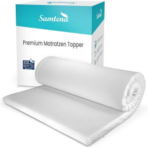 Ulteronixshop-Surmatelas 135 x 190 cm, hauteur 5 cm, Edition Deluxe, surmatelas en mousse visco&eacute;lastique, doux et soulage la pression pour un meilleur confort de sommeil - Neuf