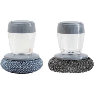 à Vaisselle avec Réservoir Distributeur de Savon 2 Pièces,de Cuisine Bouton-Poussoir,à Billes en Acier Les Taches Tenaces à Billes en Pet sans Danger - Neuf