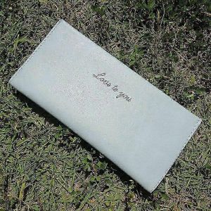 Portefeuille femme, sac long, pochette unie &laquo; Love To You &raquo;, style vintage, pince &agrave; billets et pi&egrave;ces de monnaie - Neuf