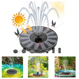 Amztime 1.4w Fontaine Solaire Exterieure De Jardin 2026 Diy Nouveau Pompe Solaire Pour Bassin Fontaine Exterieur Avec 6 Buses, D&eacute;coration De Jardin,Bains D'Oiseaux,Etangs,Patio - Neuf