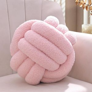 Sjzg-Coussin Noeud D&eacute;coratif, Rose, Esth&eacute;tique, En Velours Peluche, D&eacute;coratif, Rond, Pour Chambre &Agrave; Coucher, Convient Comme Cadeau, 28 Cm - Neuf
