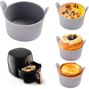 Moule Silicone Air Fryer, 4 Pi&egrave;ces Plat En Silicone Pour Air Fryer, Moules &Agrave; ?Ufs Pour Friteuse &Agrave; Air, Cuit Oeuf Micro Onde Moule, Air Fryer Accessoires - Neuf